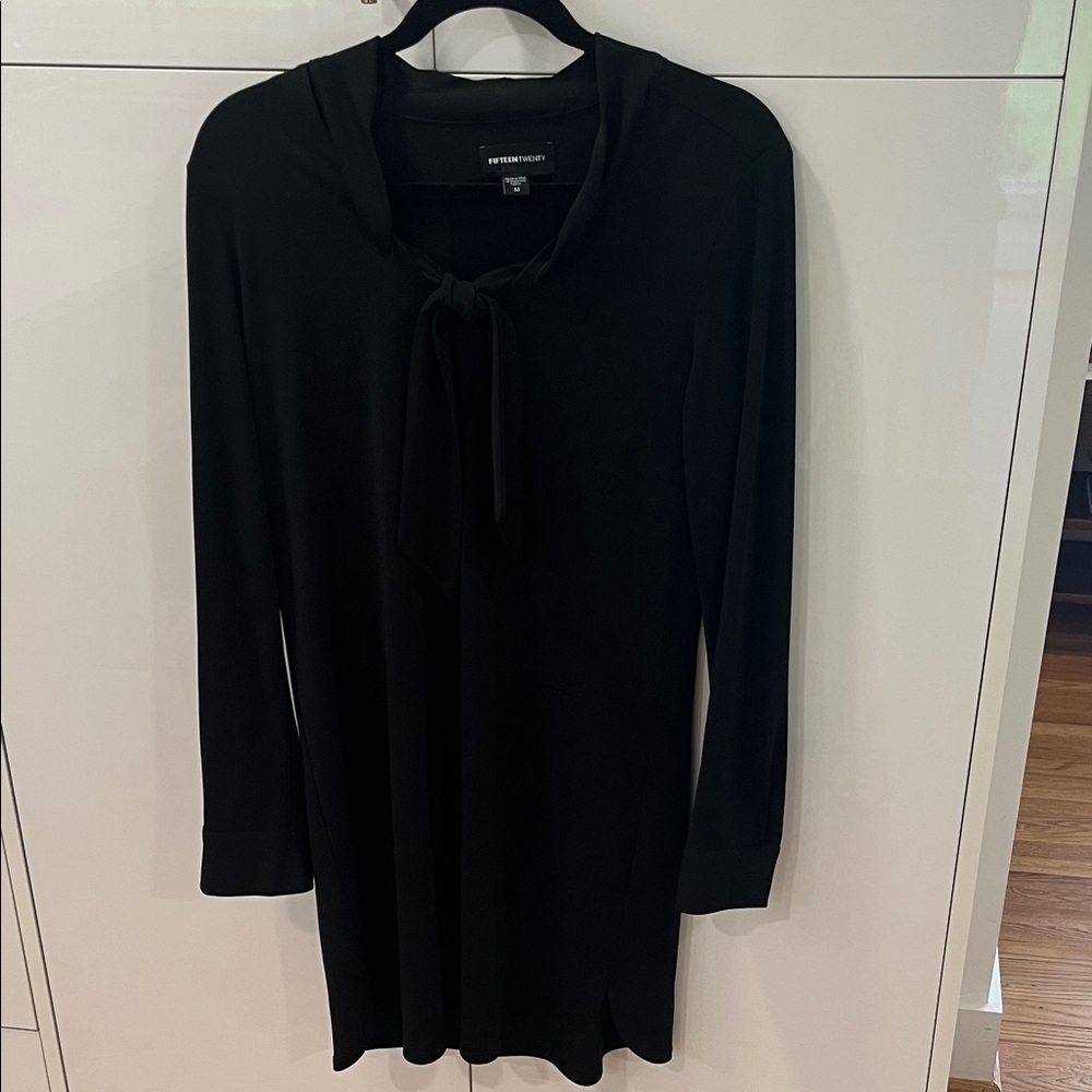 Fifteen Twenty Black Long Sleeve Dress with Tie Detail, Size M